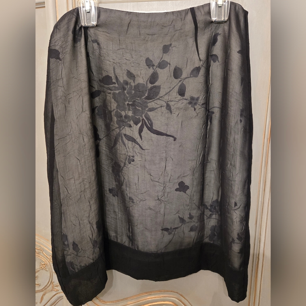 Maxou Vintage Midi Skirt With Black Sheer Overlay